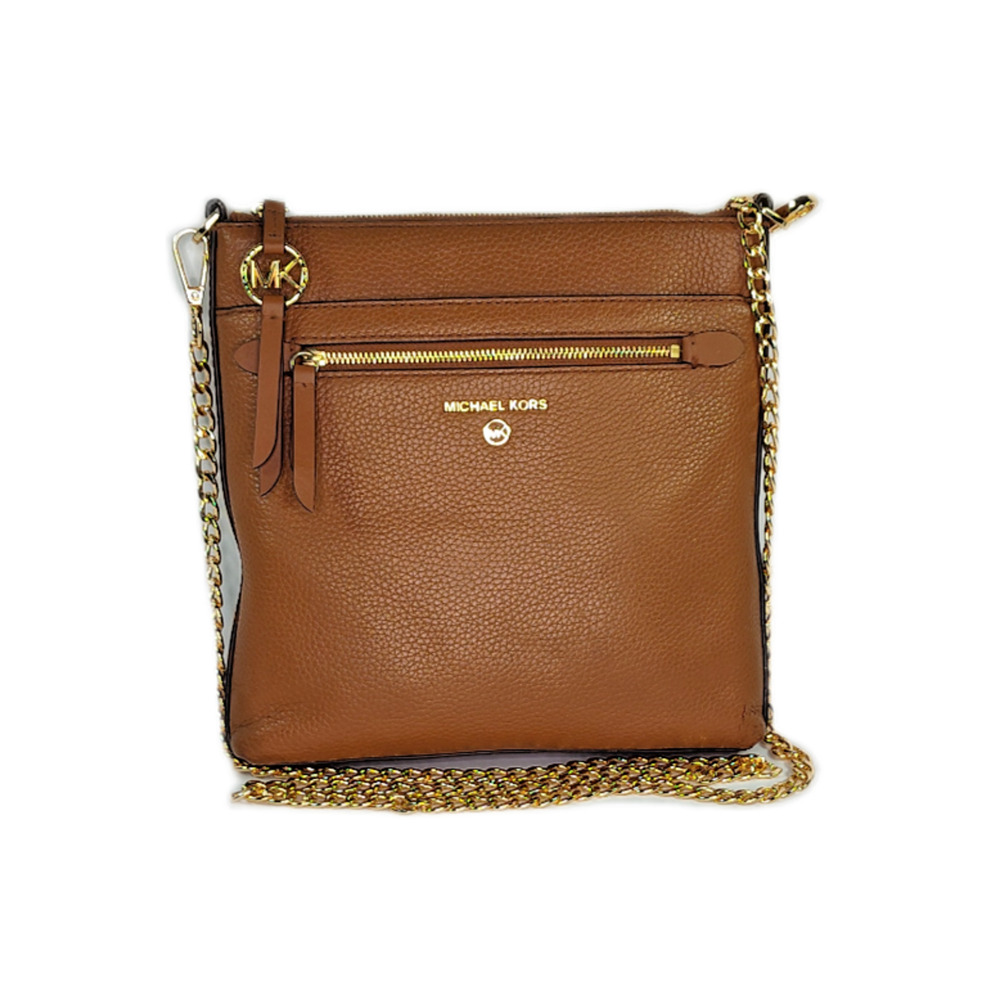 Michael Kors Jet Set Charm Small Flat Crossbody-Luggage/Tan/Brown-NWOT